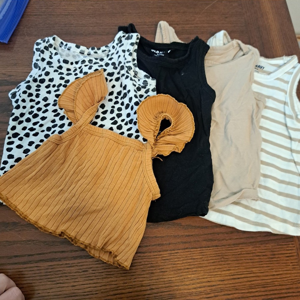 Old Navy and LPK Toddler Girl Tank Top Bundle 18-24M Ruffle Ribbed Dalmatian 5pc